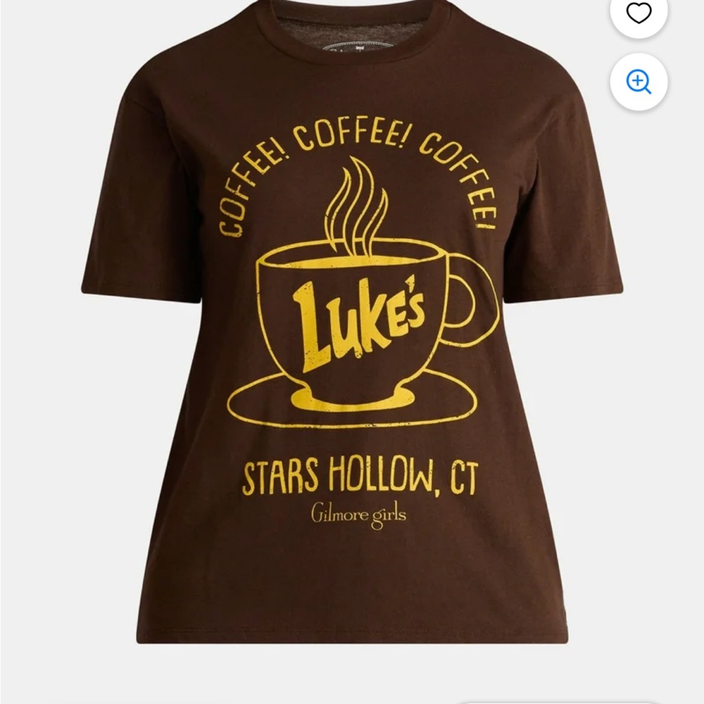 Gilmore Girls Warner Bros. Brown T-Shirt with Yellow Luke’s Diner Stars Hollow